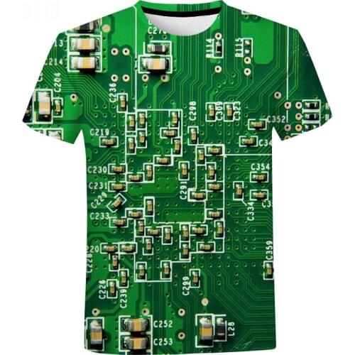 Platine Elektronische Chip T Shirt Unisex Sommer Casual Coole Kurzarm Männer Frauen Harajuku Streetwear Übergroßen T-shirt