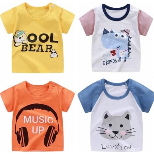 Newborn Baby Kids T Shirts for Girls Boys Tshirt Summer Cotton Cartoon Printing Tops Childrens Clothes Baby Clothing Kids Tees