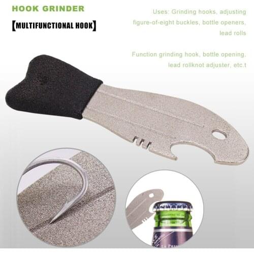 Outdoor Tool Multi-function Hook Grinder Bottle Opener Anti Slip Handle Polished Outdoor Camping Hiking Groove Tool