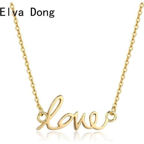 Gold or Rose Gold or White Color Simple Love Charm Pendant Choker Necklaces for Women Girls Best Friend Boho Jewelry bohemian