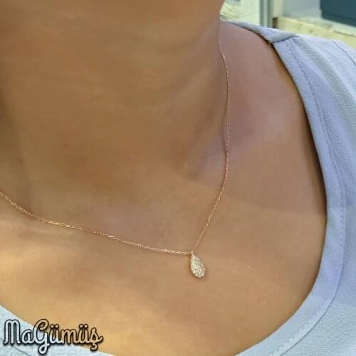 Tiny Water Damlası925 Silver Necklace