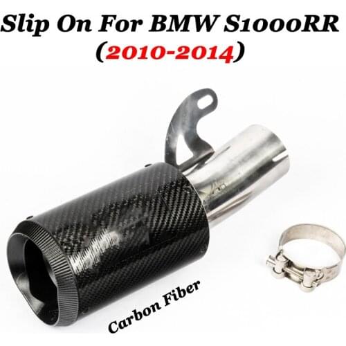Slip On Pipe For BMW S1000RR 2010-2014 Motorcycle Exhaust Pipe Tip Carbon Fiber Exhaust System S1000RR 2010 2011 2012 2013 2014