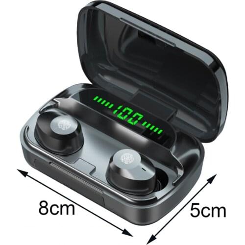 M5 ABS Bluetooth 5.1 in-Ear Earphone Earbud Headset with LED Digital Display for Home Gym Office Strong Bass Long Standby