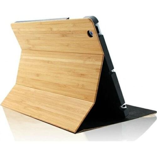 Stand Function Luxury Bamboo Wooden Protective Case for iPad Air 2 Bamboo Flip Case for iPad Air 2