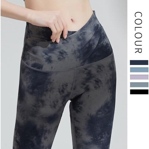 Yoga pants, Tall waist, Hip, Moisture absorption and sweat, Outdoor running, Exercise, Tight pants,Ninth pants,Sportswear