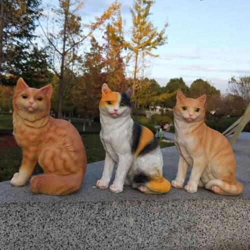 Pastoral Simulation Kitten Cute Cat Resin Statue Ornaments Garden Landscape Figurines Decoration Courtyard Villa Sculpture Craft