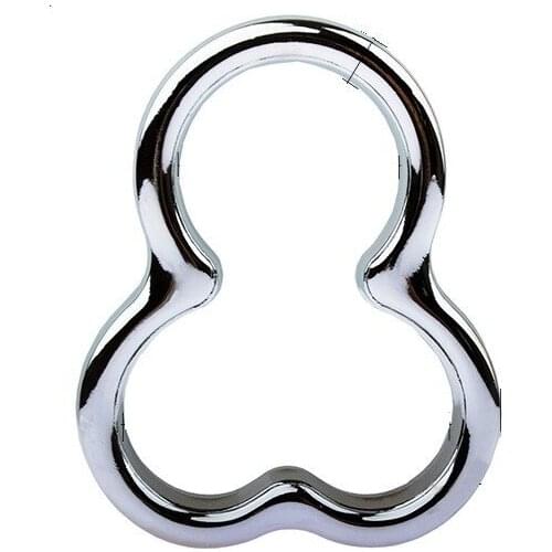 Top quality stainless steel heavy duty metal cock ring delay time penis lock BDSM bondage ball stretcher erotic sex toy