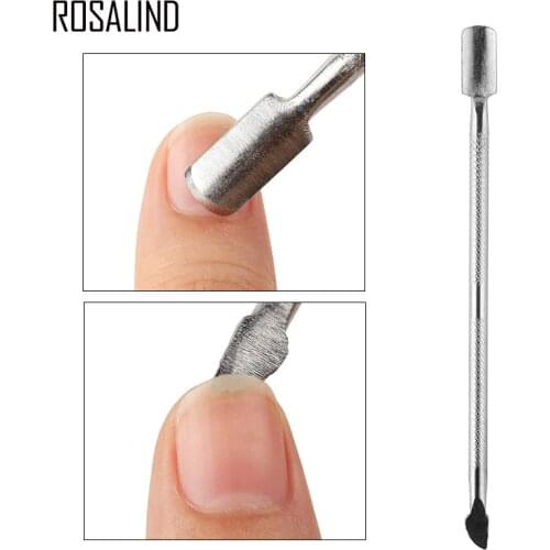 ROSALIND Cuticle Dead Skin Trimmer Double Sided Stainless Steel Metal Cuticle Pusher Remover Nail File Manicure Pedicure Tool