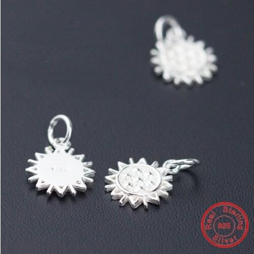 UQBing 10MM Round Sunflower Silver Color diy Charms For Women Female Jewelry Making Accessories