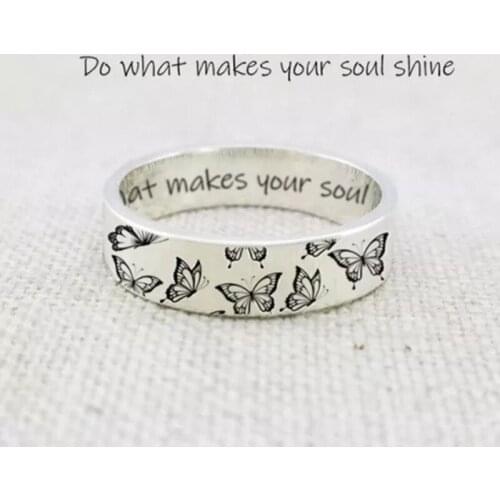 Vintage Cute Animal Butterfly Rings For Women Men Bohemian Delicate Handmade Carved Ring Engagement Wedding Jewelry For Women