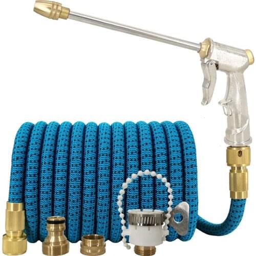 Water Gun Garden Hose Adjustable Nozzle Telescopic Magic Hose High Pressure Power Washing Machine Garden Flower Cleaning Sprayer