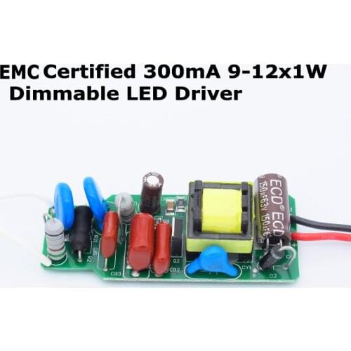 High Quality Dimmable Isolated 300mA 9W 10W 11W 12W Led Driver Power Supply AC 110V 220V for Dimming LED lights