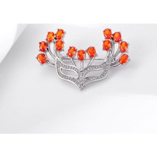 Fashion Brooches for Women Dress 2020 New Dance Party Mask Shape Brooch Pin Elegant Orange Crystal Zircon Pins Gift broche luxe