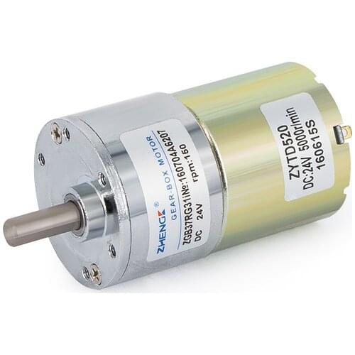 1PCS Magnetic Electric DC Geared Motor 6mm Dia Shaft 2 Terminal connector 12V 24V 10RPM 20RPM 30RPM 200RPM