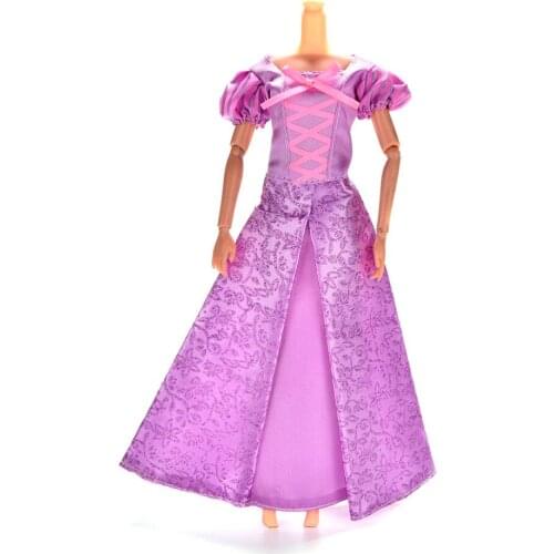 1 Pcs New Purple Princess Wedding Gown Dress For s Dolls Accessories Handmake Doll Clothing Hot Sell