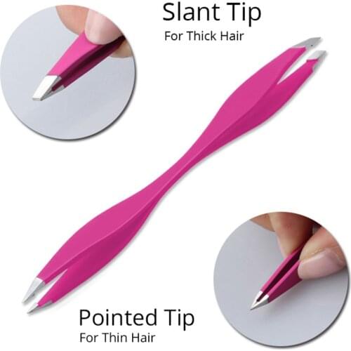 1 pc Double Ends Eyebow Tweezers Eyelash Extension Tweezers Makeup Stainless Steel EyeBrow Clips Extension Pincet Makeup Tools