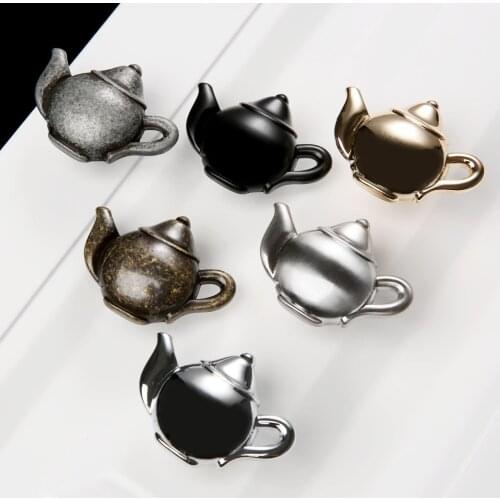 1Pc Funny Teapot Design Cabinet Knob Pulls Handle Furniture Kitchen Closet Cupboard Door Drawer Knob Furniture Handles and Knobs