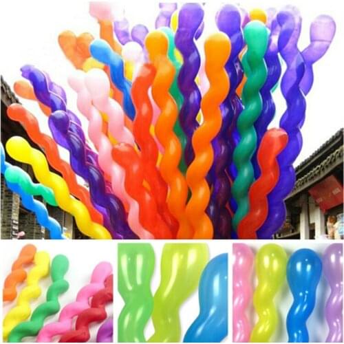100pcs Wedding Latex Balloons Screw Twisted Spiral Thickening Long Balloon Party Supplies Strip Shape Balloon Toys for girls 9Z