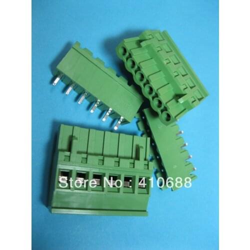 100 Pcs Green Color Pluggable Type Straight-pin 6way/pin Pitch 5.08mm 2EDCD-5.08A-2EDCV Screw Terminal Block Connector HOT Sale