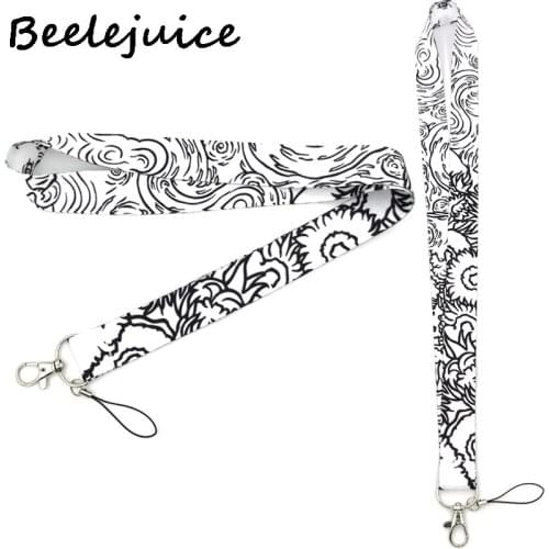 24pcs Van gogh painting starry sky sunflowers 90s funny vintage Neck Lanyards ID badge holder keychain Mobile Phone Strap Gifts