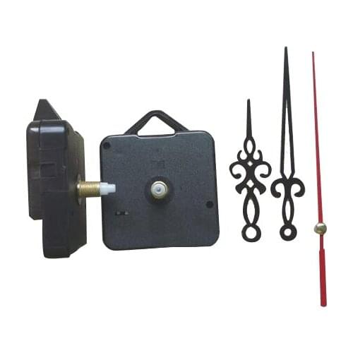 50pcs Classic Hanging Black Quartz Clock Movement Mechanism Parts Repair DIY Essential Tools Quiet Hollow Out Hands 18.5mm shaft