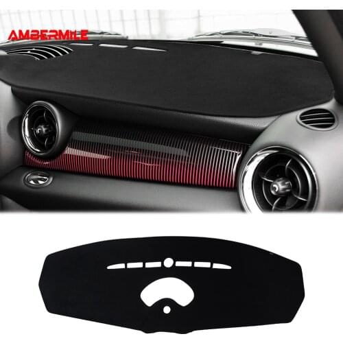 AMBERMILE Flannel Car Anti Slip Mat Dashboard Mat Pad Dashmat Carpet Cover for Mini Cooper Countryman R55 R56 R60 Accessories