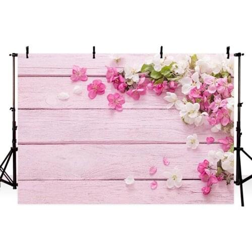 Avezano Photography Backdrops Wood Board Pink Floral Newborn Baby Shower Portrait Background Photo Studio Food Pet Photophone