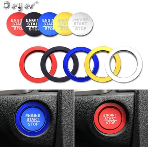 Ceyes Auto Interior Accessories Car Styling One-Button Start Stop Ignition Engine Ring Holeless Case For Honda Civic Sedan Coupe