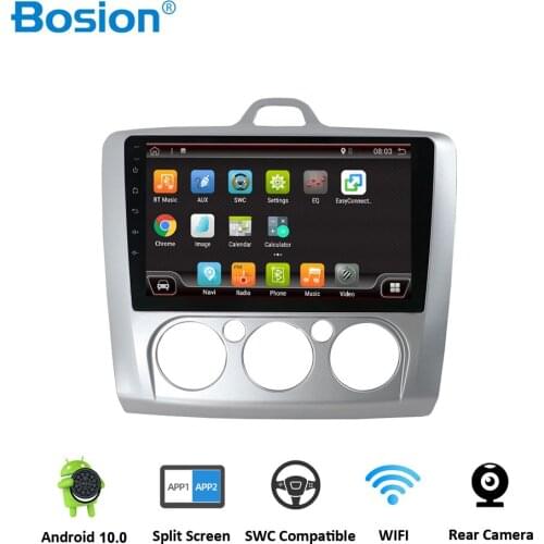 Bosion Android 10.0 Quad Core Car Radio Player GPS Navi For ford focus 2004-2010 2 3 Mk2/Mk3 head unit Rear View Camera IPS
