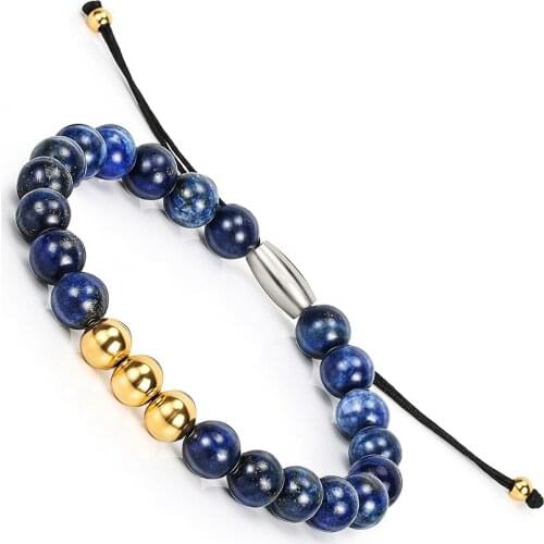 BOFEE Lava Natural Stone Bead Bracelet Vintage Charm Handmade Chain Stretch Fashion Jewelry Gift Friends Forever For Women Men