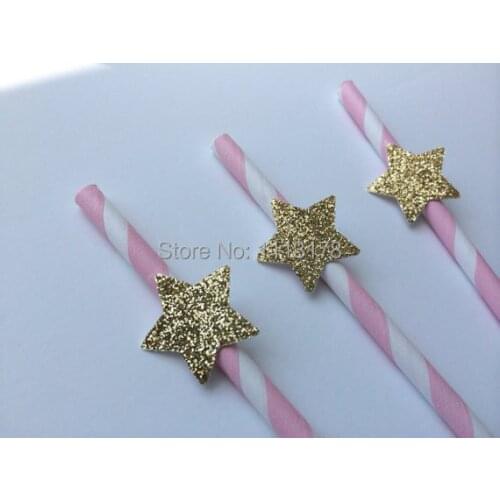 Paper Straws with GOLD stars wedding, engagement, birthday, baby shower, tea party straw