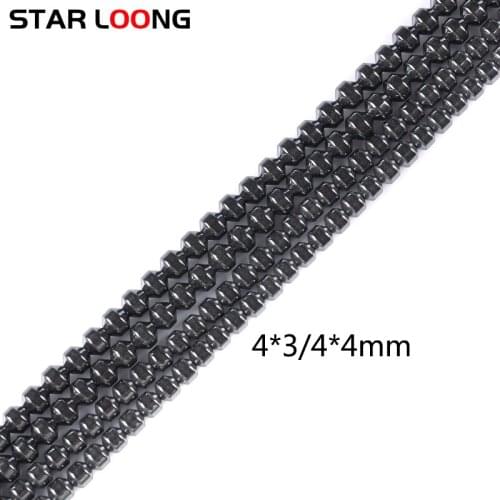 4*4/4*3mm Natural Stone Gyro shape Black Hematite beads High quality Loose New bead For Jewelry bracelet Making Accessories DIY