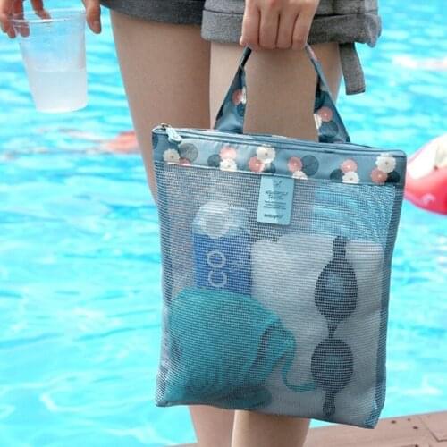 Kids Baby Toys Beach Bag Storage Bag Mesh Zipper Bag Wash Bag Travel Storage Sports Handbag