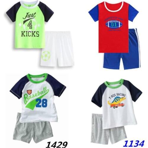 Kids Boys Girl football Pajama Sets Cotton Short sleeve O-Neck T-Shirt Tops+Pants Toddler Baby Summer Sport Sleeping Clothes Set