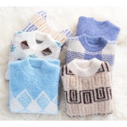 Childrens Sweaters 2021 Autumn And Winter Kids Casual Print Warm Sweater For Boys Girls Baby Thicken Mink Down Sweaters 4-11 Y