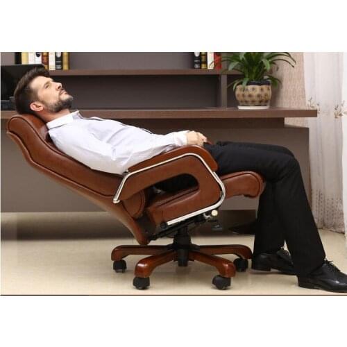 Home computer chair. Reclining boss chair. Leather swivel chair. Fixed armrest leather art office chair.05