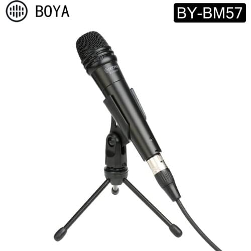BOYA BY-BM57 Cardioid Dynamic Instrument Microphone 6.35mm Output Aluminum Zinc Alloy Band Vocal Speaker Live Audio Recording