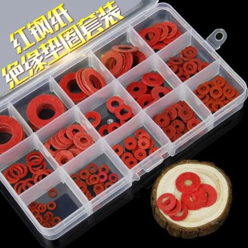 Red steel paper gasket insulation flat cushion paper gasket muon set m3-m16 total 225 pcs