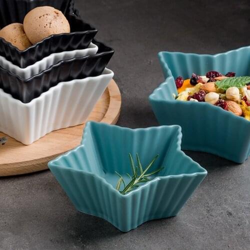 Creative Star Ceramic Bowl Hotel Seasoning Tool Kitchen Storage Supplies Table Decoration Seasoning Dish Dessert Bowl