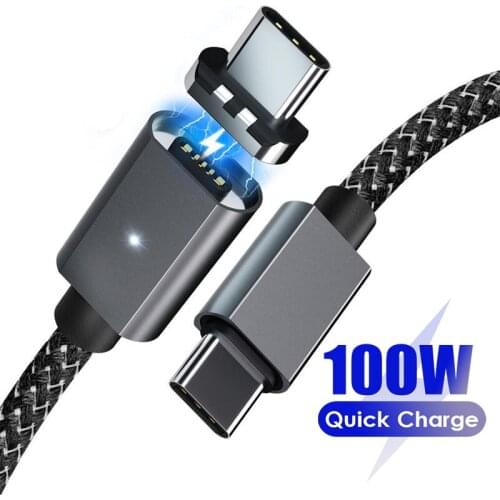 5A PD 100W Magnetic Dual Type C Quick Data Cable For Huawei Samsung Xiaomi Redmi Macbook QC4.0 Magnet Fast Charging Wire Cord