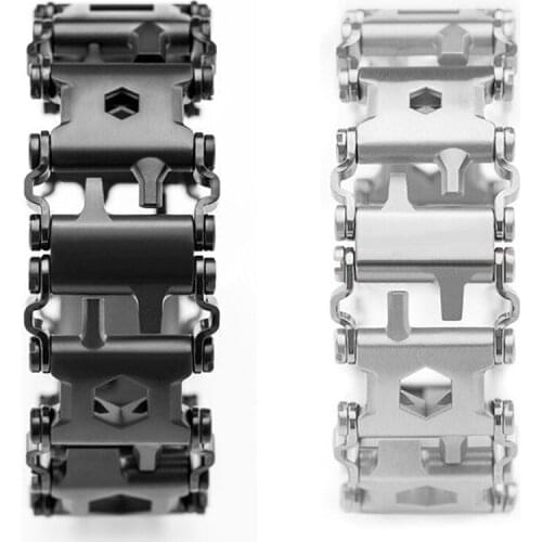 29 In 1 Multi-Function Hiking Camping Survival Outdoor EDC Tools Bracelets Stainless Steel Bracelet Camera Repair Tool