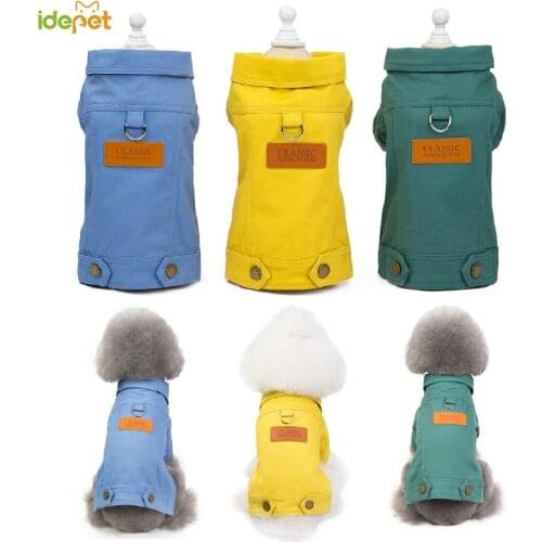Fashion Jean Dog Jacket Dog Clothes Pet Outfits Dogs Denim Coat Jeans Cat Costume Chihuahua Poodle Bichon Pet Clothing S-2XL 30