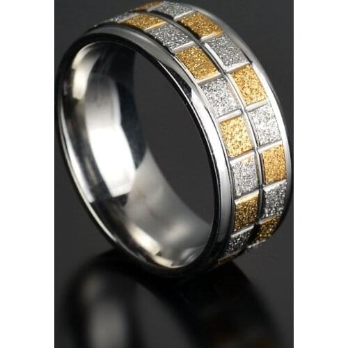 Mens Ring Grid 316L Stainless SteelRing For Men Luxury Fashion Party Jewelry Wholesale Male Wedding Anel