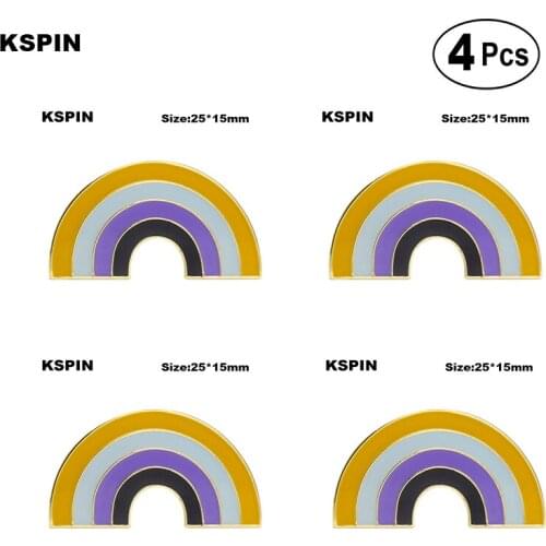 Nonbinary Pride Rainbow Badge Lapel Pin Brooches Pins Flag badge Brooch Badges