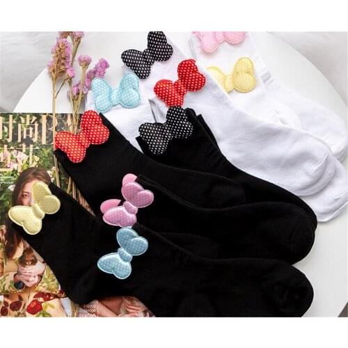 Harajuku Korean Student Cute Lolita dot bow Socks Anime Sweet Women Socks Kawaii Princess Stocking B738