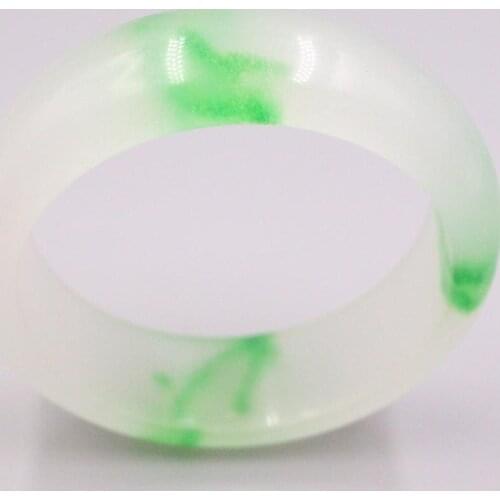 New Grade A Jadeite Bracelrt Width 20mm Fine Green Pattern Whtie Bangle Diameter 60mm