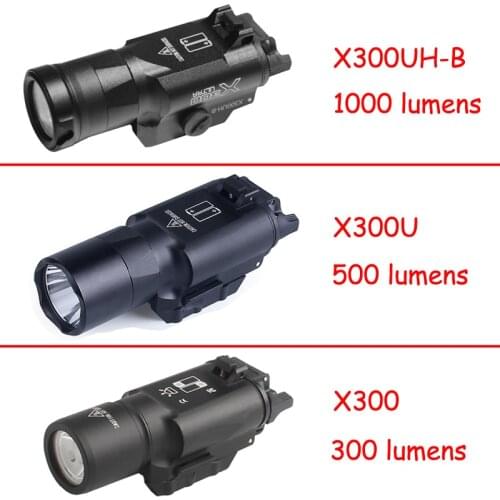 Hunting Flashlight Pistol Light X300 X300UH-B X300U Powerful LED Flashlight Waterproof Torch Lights Gun Mount Airsoft Lamp