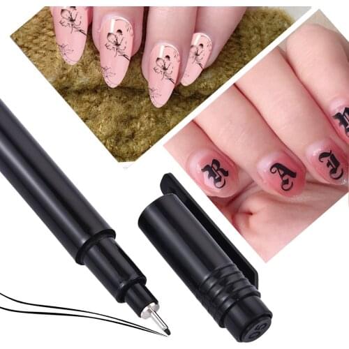 1 Pcs Nail Art Graffiti Pen Waterproof Drawing Painting Liner Brush DIY Flower Abstract Lines Details Nail Art Beauty Tool