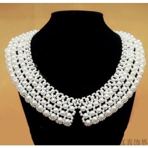 Handmade Pearl Multi-Layers Choker Necklace for Women Wedding Gift Choker Jewelry Collares Tie Weaving Pearl Statement Necklace