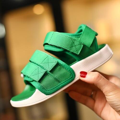 Summer New Children Kids Sandals Leather Shoes Boys Girls Open Toe Soft Bottom Hook & Loop Sandals Breathable Students Shoe E32